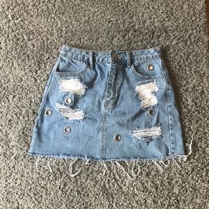 Light blue fashionable skirt